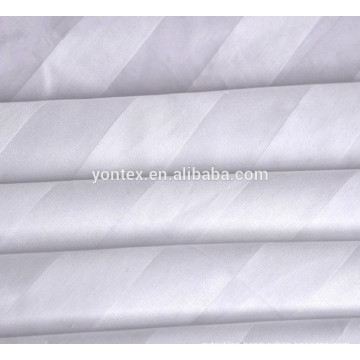 white 100% cotton sateen stripe fabric for hotel use